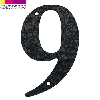

127mm 5inch Big House Number Hammered Style Door Address Number Digits Carbon Steel Black House Door Address Sign #0-9