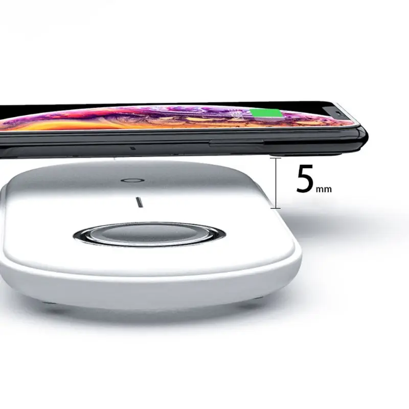 10 Вт Qi двойное Беспроводное зарядное устройство для iPhone X XR XS MAX 8 Plus samsung Магнитная Беспроводная зарядная подставка для Apple Watch 4 3 2 1