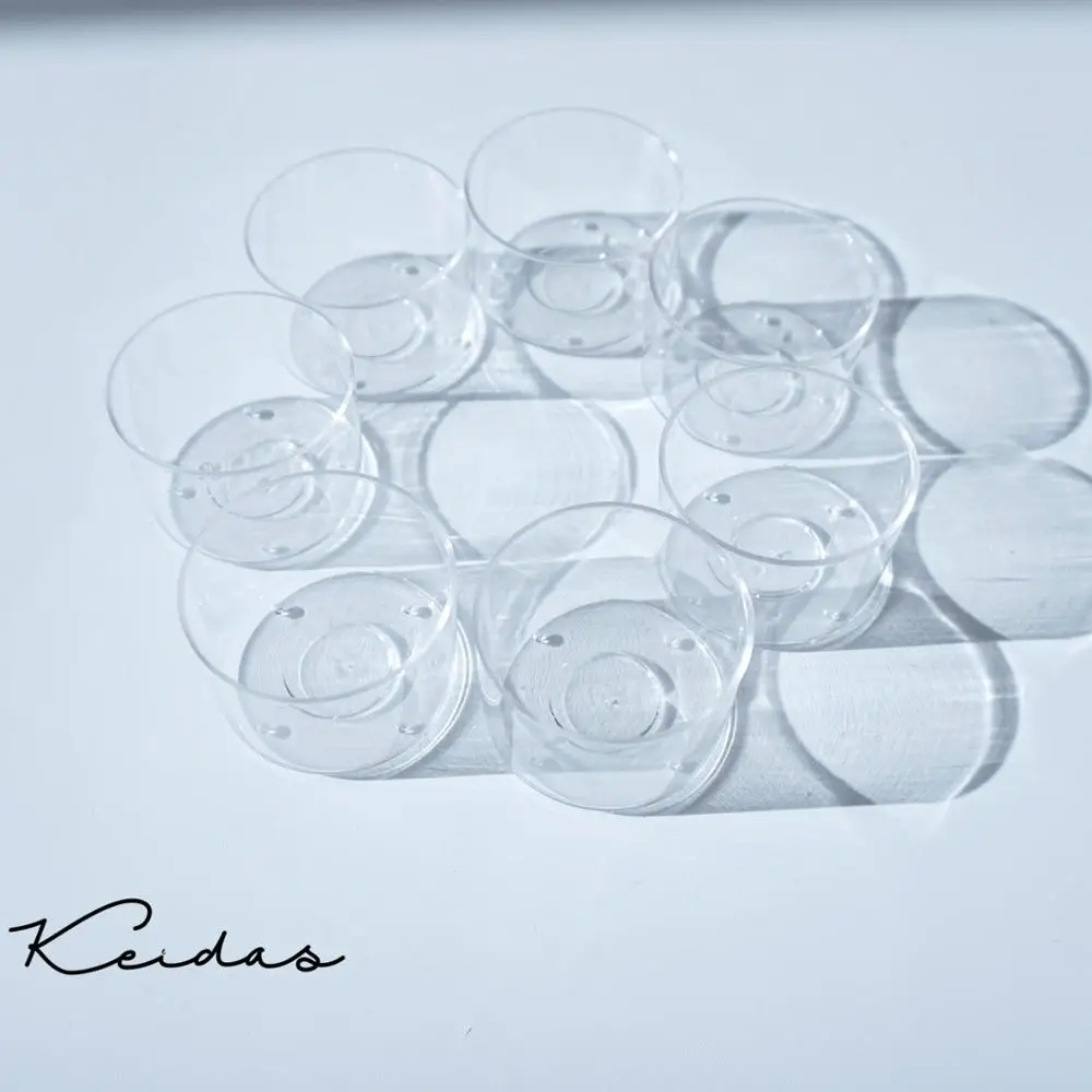 Round Shape Clear Polycarbonate Candle Containers for DIY  Candle Making 20PCS with wicks