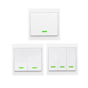 

Push Button Wall Light Switch Remote Controller 3Gang 86 Type Panel Switch Smart Home 433MHz Wireless RF Remote Control