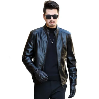 

2019 Mens Leather Jackets Youth Casual High Quality Classic Motorcycle Bike Jacket Men Plus Velvet Thick Coats Winter Lapel