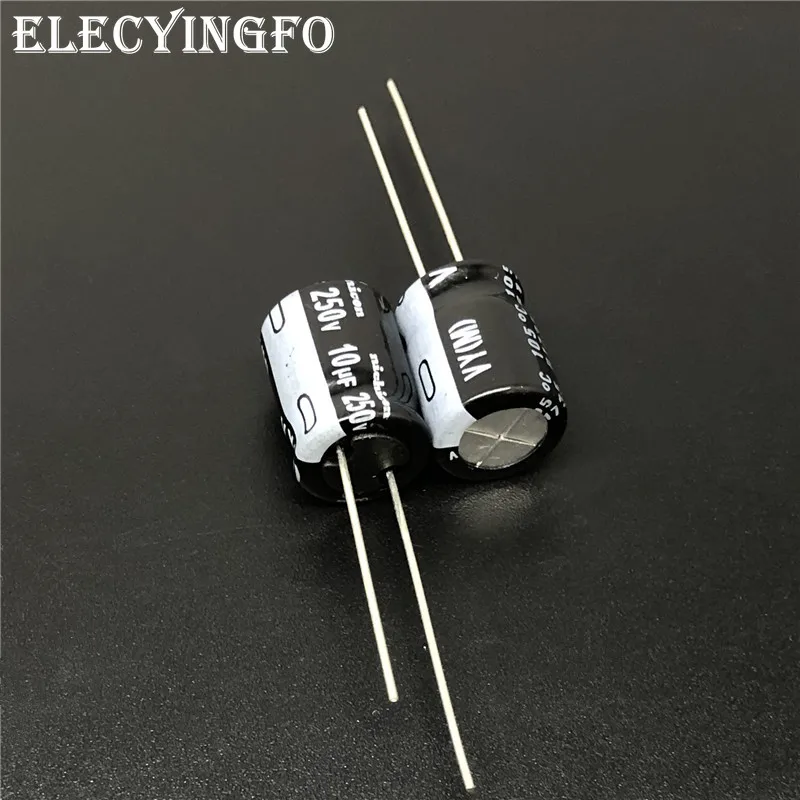 10 шт/100 шт мкФ 250V NICHICON VY серии 10x12 5mm широкий Температура диапазон 250V10uF Алюминий
