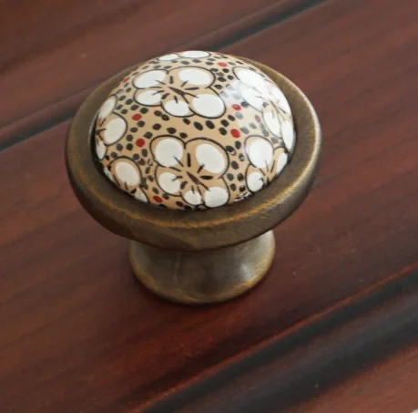 knob 3,7" 5" Керамические круглые ручки для выдвижных ящиков диаметр 1,4" мебельные ручки для шкафа шкаф кухонный шкаф ручка Ретро стиль - Цвет: knob