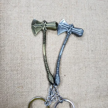 

[Funny] 30pcs/lot The avengers super hero Thor Stormbreaker Tomahawk Hammer figure metal model bag key chain pendant toy gift