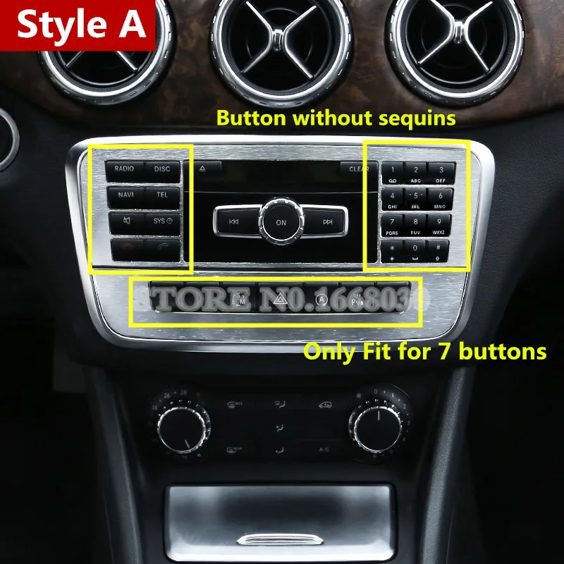 Adesivo interno per auto per A classe W176 B classe W246 GLA X156 CLA c117 stile Center console CD telaio Trim
