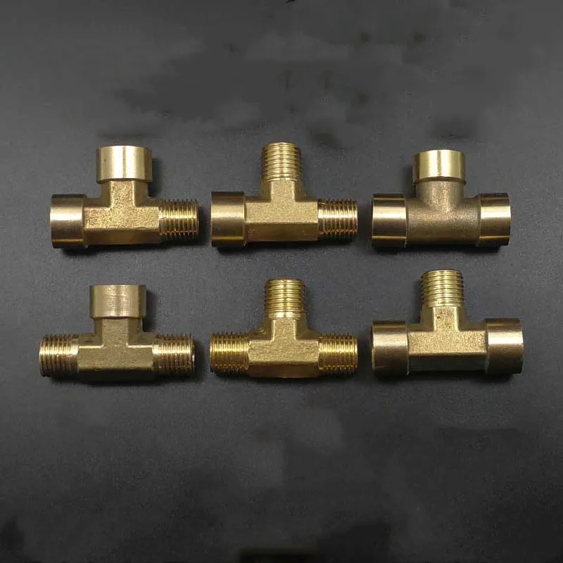 1/8" 1/4" 3/8" BSP Female Male Thread Brass 3 Way Pipe Fitting Splitter Tee Type Connector Adapter pipe fitting hose pipe fitting tee adapter