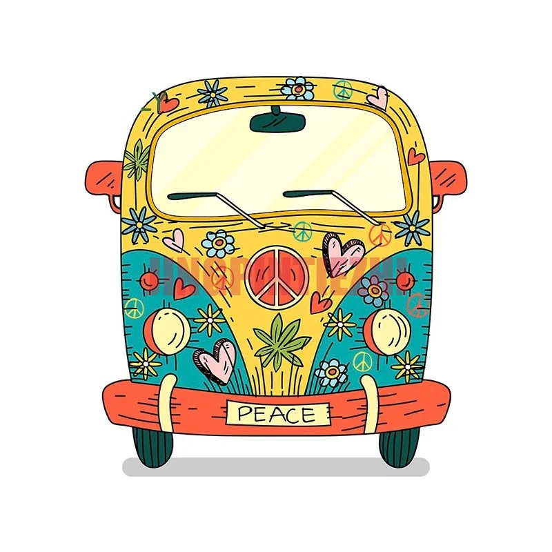 Car Stickers Vinyl Motorcycle Decal Decoration Laptop Peace Hippie Bus Fine Personality Personality Car Stickers