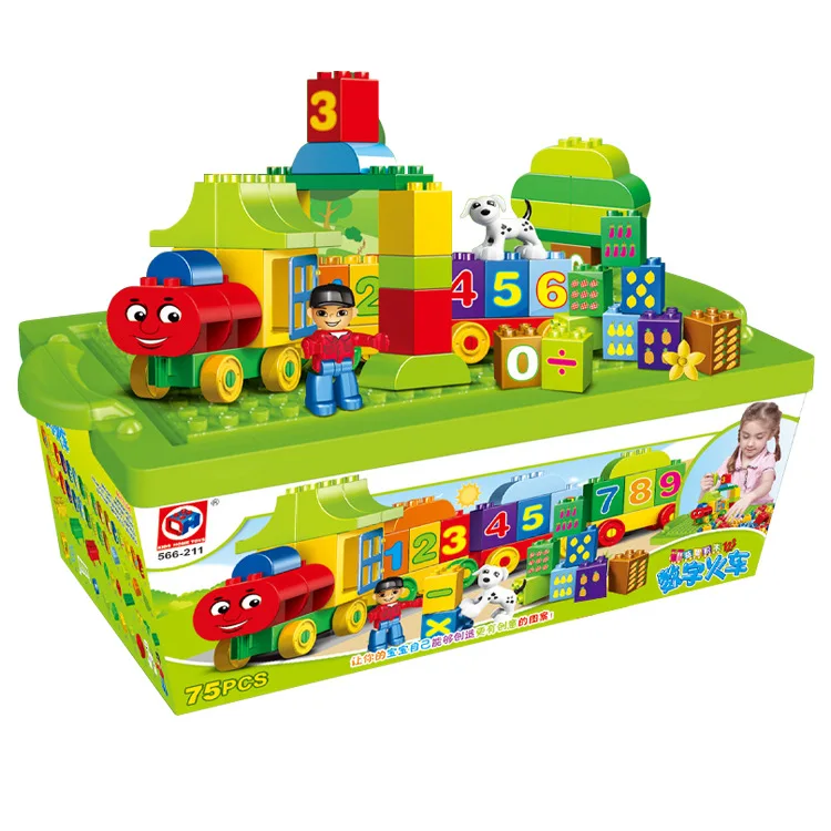 

75 Capsules Children'S Educational Assembled Building Blocks Toy Fight Inserted Plastic Building Blocks with Numbers Train Build