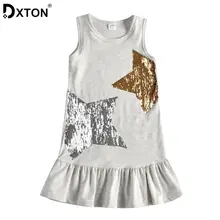 Dxton Детское платье для девочек со звездами платье принцессы с блестками «бабочка», летнее платье без рукавов Одежда для малышей с персонажами из мультфильмов для девочек, детское платье для девочек