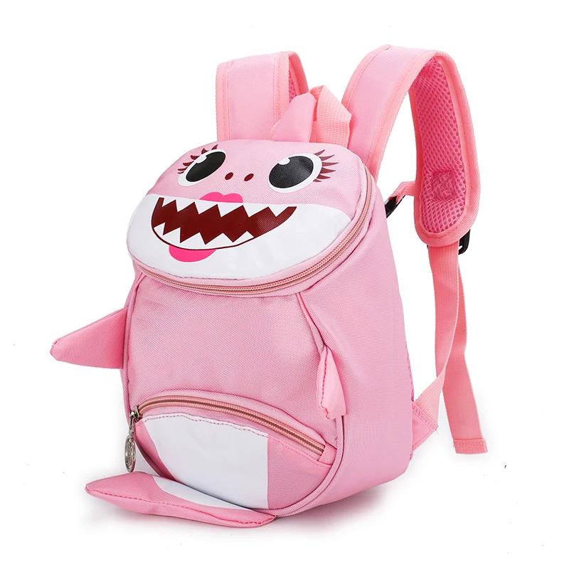 Backpack New Cartoon Shark Baby Anti-lost Children Bag Cute Nylon Shoulder Bag Primary School Kindergarten Bag Bookbag