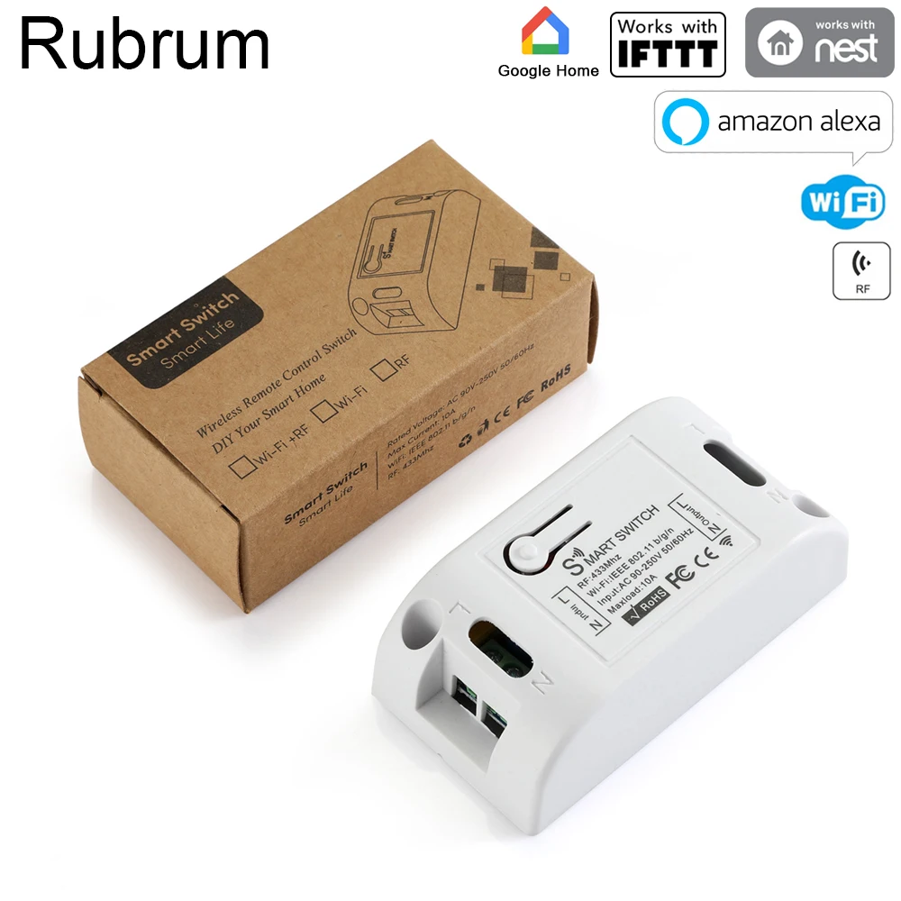 Rurum RF WiFi беспроводной переключатель 433 мгц приемник Пульт дистанционного