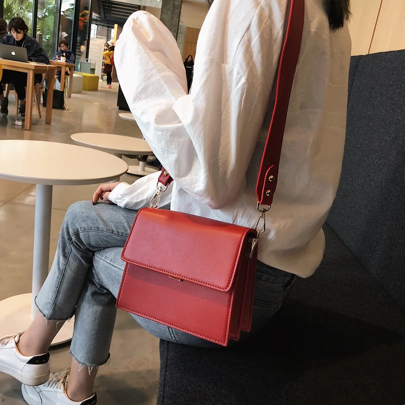 

Bag 2019 Woman Concise Single Shoulder Satchel Small Square