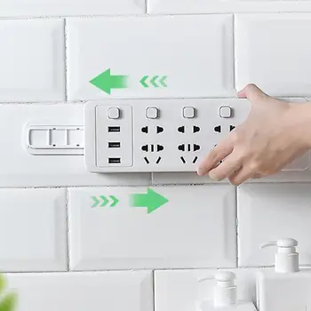 

Self-Adhesive Socket Fixer Desktop Cable Organizer Power Strip Fixator Wall-Mounted Holder Punch-free Plug Seamless Sticker