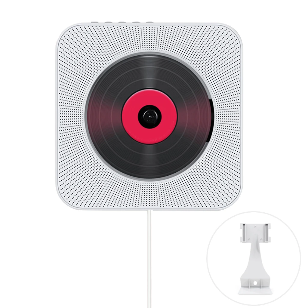 Portable Bluetooth CD Player Wall Mountable Supports USB, Earphones