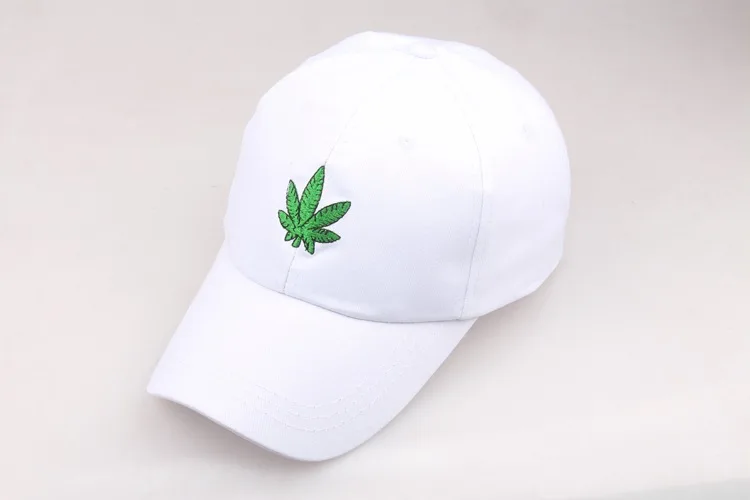 Новая мода вышивка кленовый лист белая кепка хлопок Swag Snapback Головные уборы для мужчин и женщин хип-хоп облегающая бейсболка s подарок