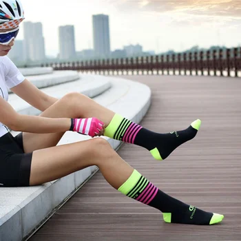 

Professional Cycling Socks High Cool Tall Mountain Bike Sock Outdoor Sport High Elastic Compression Sock Sale Running Breathable