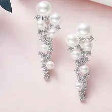 YTF122 925 Серебряные женские ногти для ушей простые Помолвочные украшения для ушей Встроенные с цирконом