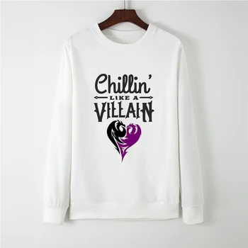 

Hatless Hip Hop Chillin' like a Villain Casual Tracksuit Maleficent Sweatshirt Pullover Sleeping Beauty Oversized Hoodie