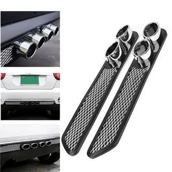 

1Pair Universal Car Auto Styling Fake Decorative Vent Grid Exhaust Muffler Pipe