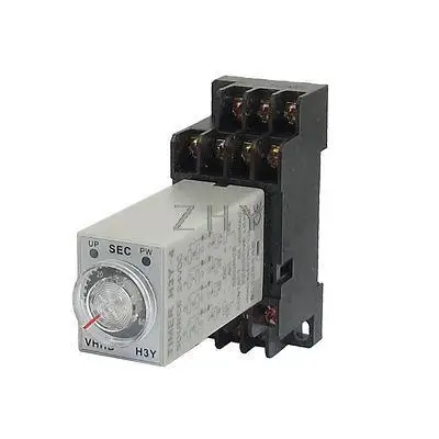 

DC 24V H3Y-4 0-60S 4PDT 14 Pins Power on Time Delay Relay w Socket
