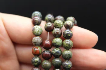

6-14mm Natural smooth Dragon blood stone beads For DIY Necklace Bracelet Jewelry Making Loose 15" Free Shipping