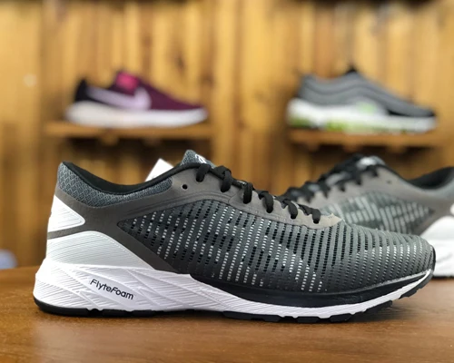 Оригинальные новые аутентичные ASICS DynaFlyte-2 стабильность Мужская обувь ASICS Беговая Спортивная обувь Открытый Walkng бег Tianjiao - Цвет: grey