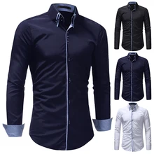 

2021 Men's Business Shirts Long Sleeve Slim Fit Dress Shirt Casual Button Down Shirt Male Shirts Blouses blusa masculina