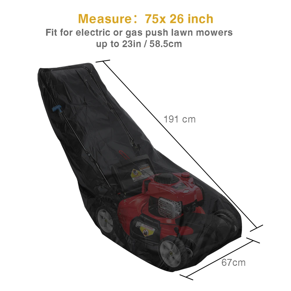 Waterproof Lawn Mower Cover Heavy Duty Push 191x67cm Bag Fit Universal 