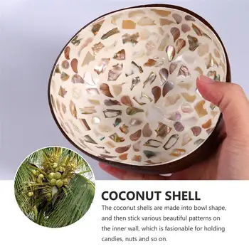 

1Pc Natural Coconut Shell Bowl Storage Bowl Candy Container Nuts Holder Natural Coconut Storage Bowl