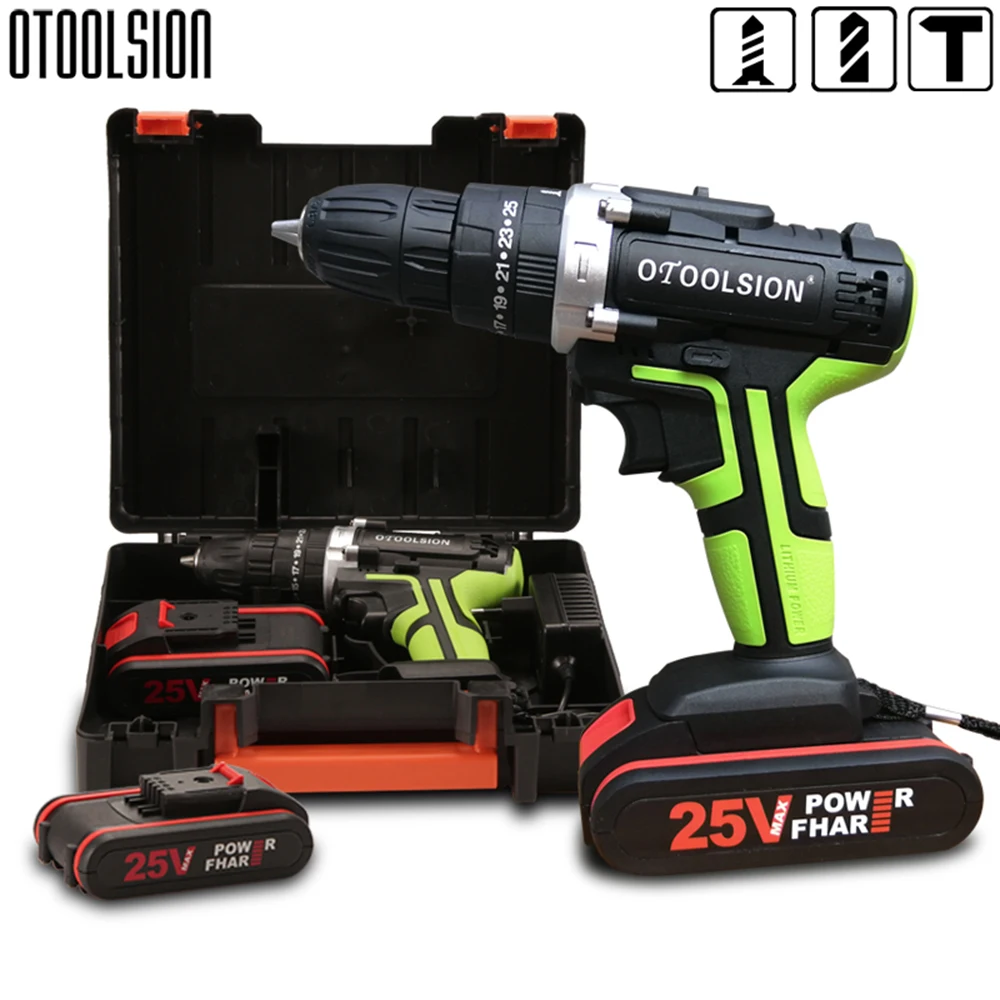 Беспроводная ударная отвертка двухскоростной инструмент для электродрели 25