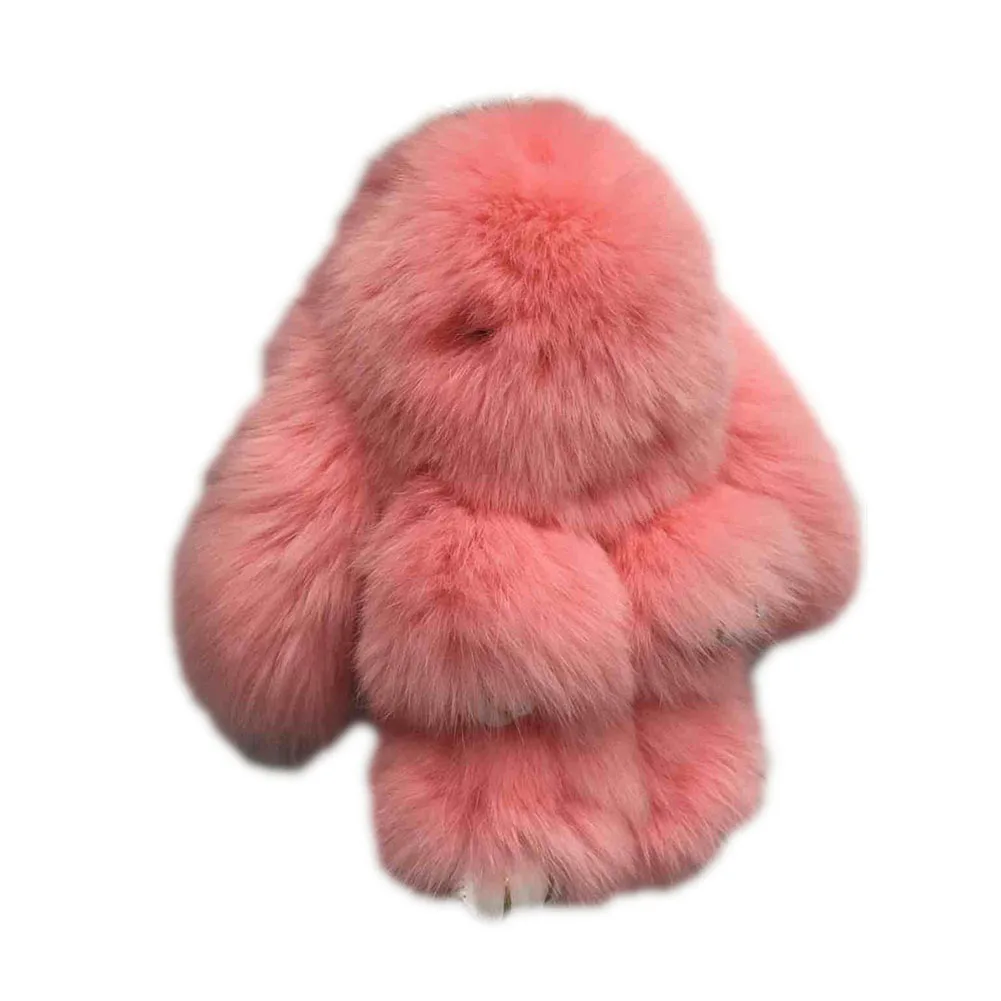 Кролик мех кролик брелок мода мех Pom брелок кролик игрушка кукла висячая женская сумка амулеты аксессуары - Цвет: PK