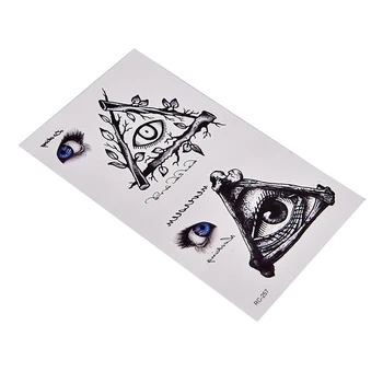 

Waterproof Tattoo Stickers Temporary Eye Makeup Sticker Geometric Black Tattoos Body Arm Women Fake Tatoos
