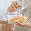 0.9L/2.4L/3.4L Plastic Storage Box Transparent Food Container Jars for Bulk Cereals Sugar Case Kitchen Organizer Accessories 5