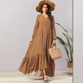 

ramadan robe Women Wave point Front Open Folds Bohemia shirt dress muslim abaya dress kaftan dubai abaya dress islamic Clothing