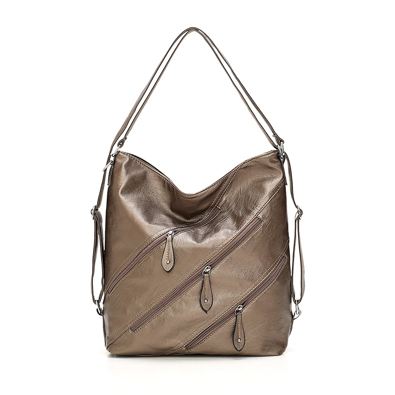 

Woman Vintage PU Leather Handbags Female Casual Big Capacity Shoulder Bags Solid Multi-pocket Ladies Totes bolsa feminina