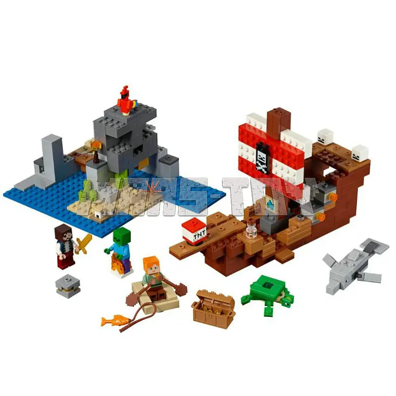 The Pirate Ship Adventure Building Blocks With Alex Action Figures Compatible 21152 Bricks Set Toys The Pirate Ship Adventure Building Blocks With Alex Action Figures Compatible 21152 Bricks Set Toys