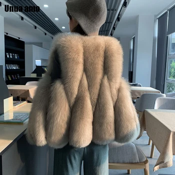 

Unua amo Faux Fur Vest Women Fashion Plus Size 4XL High Quality Imitation Fox Fur Coat Winter Sleeveless Fluff Jacket