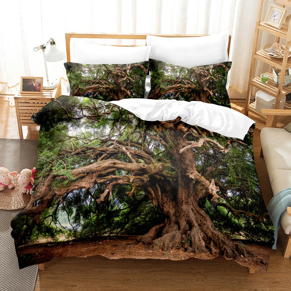

Beauty Tree and Flower Bedding Set Single Twin Full Queen King Size Tree Bed Set Children's Kid Bedroom Duvetcover Sets 3D 020