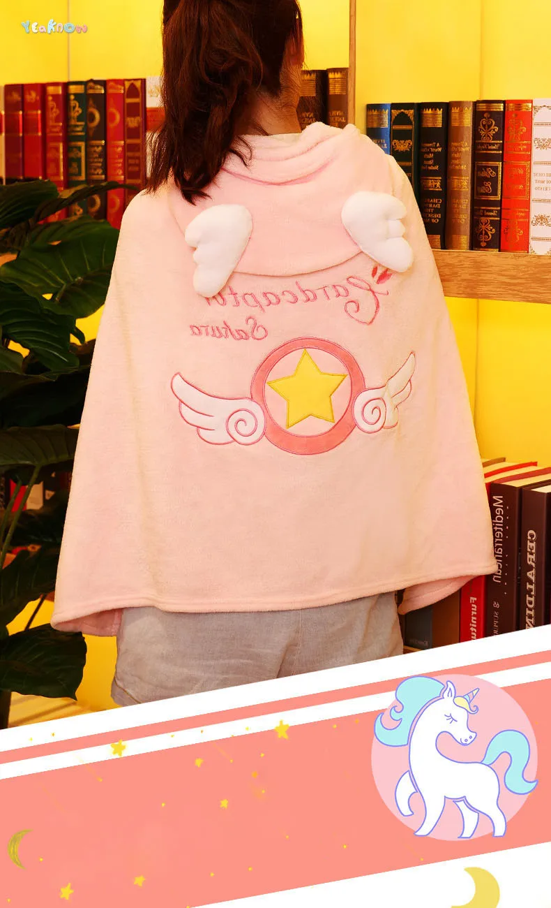 Yeaknow/милая плюшевая детская накидка с Тоторо из мультфильма «Ангел», мягкий плащ с капюшоном для косплея кролика, плюшевое одеяло, детская игрушка, подарок на день рождения