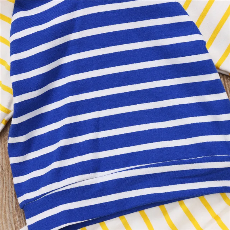cute Newborn Baby Boys Girls autumn outfits long striped sleeve Hooded Sweatshirt long Striped Pants Outfit Set Clothes for baby
