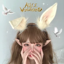 Serre tête oreilles de lapin, design Original, imitation, épingle à cheveux, peluche, animal, Lolita 