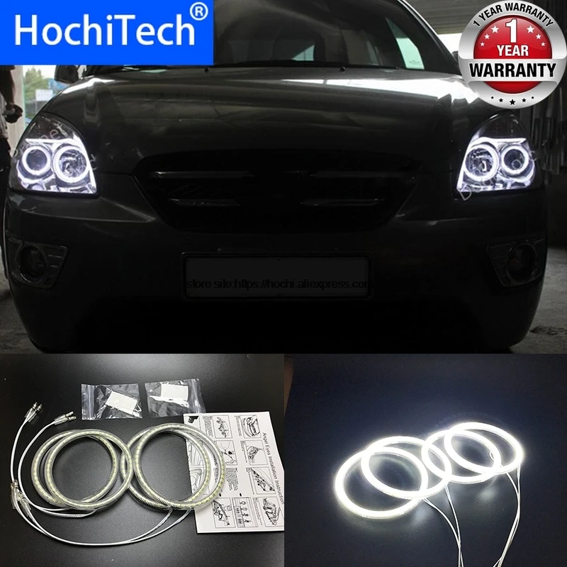 HochiTech для Kia Carens Rondo 2006-11 ультра яркий SMD белый светодиодный ангельские глазки 2600LM 12 В halo Кольцо Комплект дневного света DRL