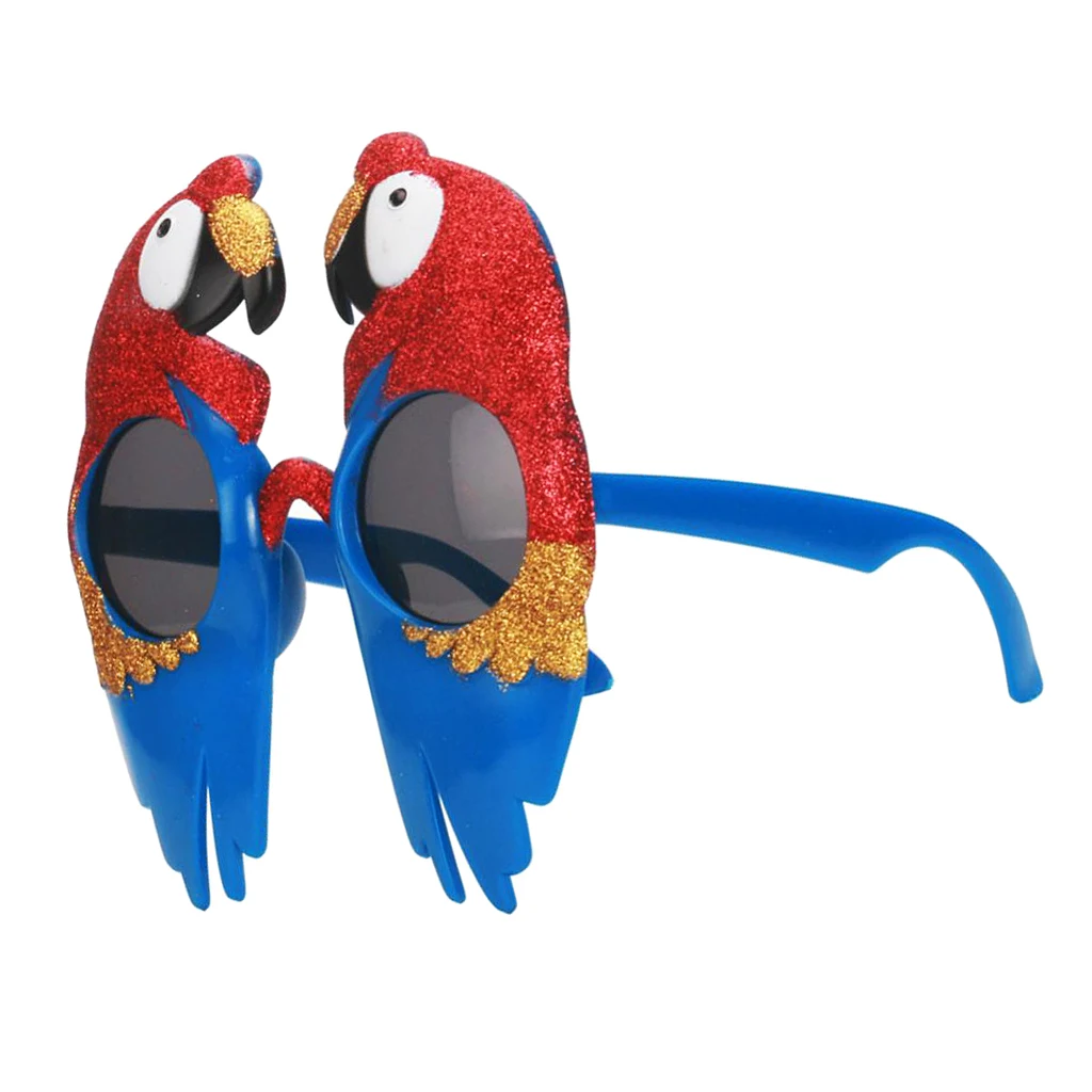 Birthday Glitter Red Blue Parrot Bird Macaw Party Glasses Cosplay Photo Prop