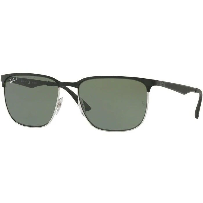 Солнечные гафы Ray-Ban RB3569 90049A PLATA/черный/зеленый поляризатор | Аксессуары для одежды