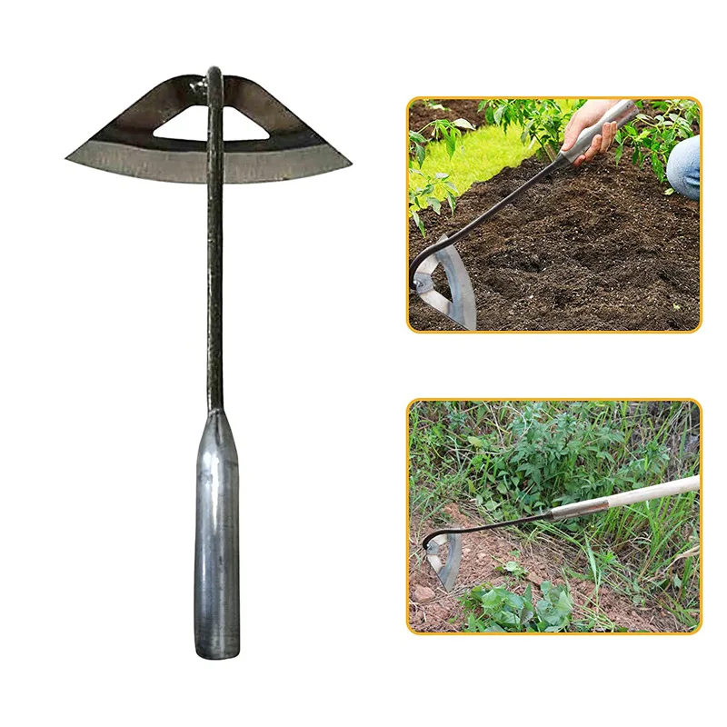 Steel Hardened Hollow Hoe Handheld Weeding Rake Planting Vegetable Farm Garden Tools Agriculture Tool Weeding Accessories