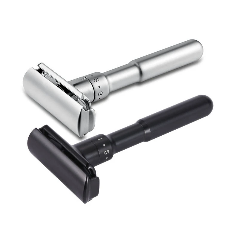 YINTAL Full Zinc Alloy Safety Razor For Men Adjustable 1 6 Files Close