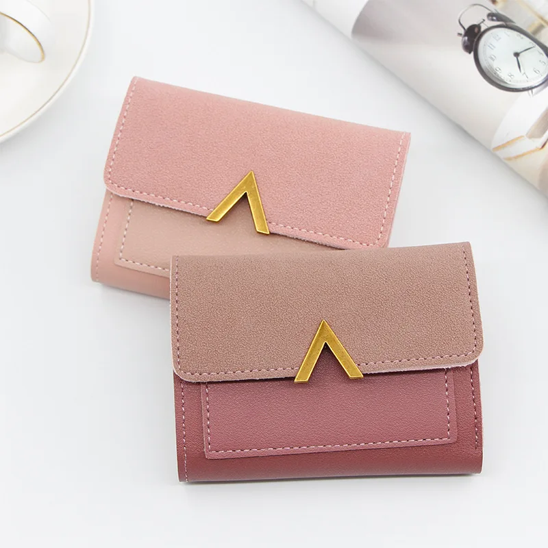 

New 2019 wallet brief paragraph high capacity girl student small card wallet bag change purse