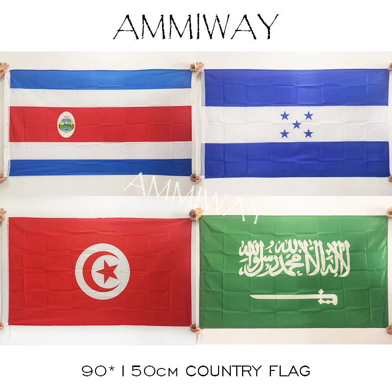 Флаги и баннеры AMMIWAY 90*150 см 3x5 футов Коста Рика Гондураса Саудовской Аравии 100D полиэстер флаги Национальный
