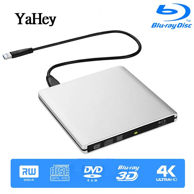 Bluray USB 3 0 внешний Дисковод DVD Blu Ray комбо BD ROM 3D проигрыватель компакт дисков/DVD