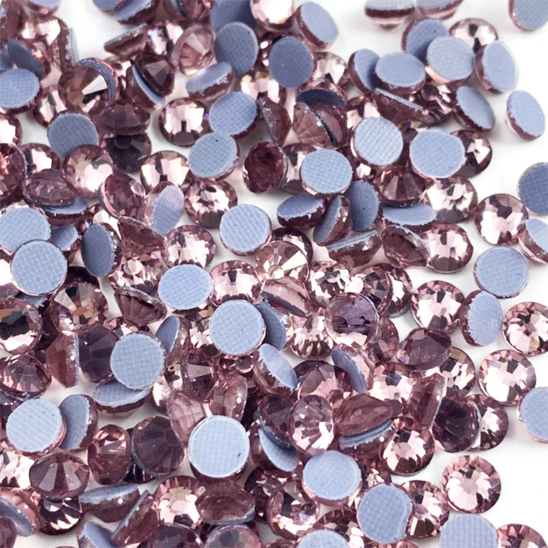 

10 упак./лот кристаллы светильник лые Аметистовые стразы для горячей фиксации, стразы для горячей фиксации